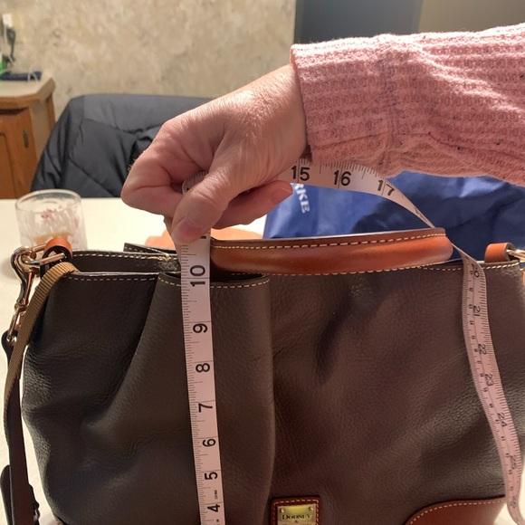 Dooney & Bourke Gray and Brown Leather Satchel - Picture 14 of 15